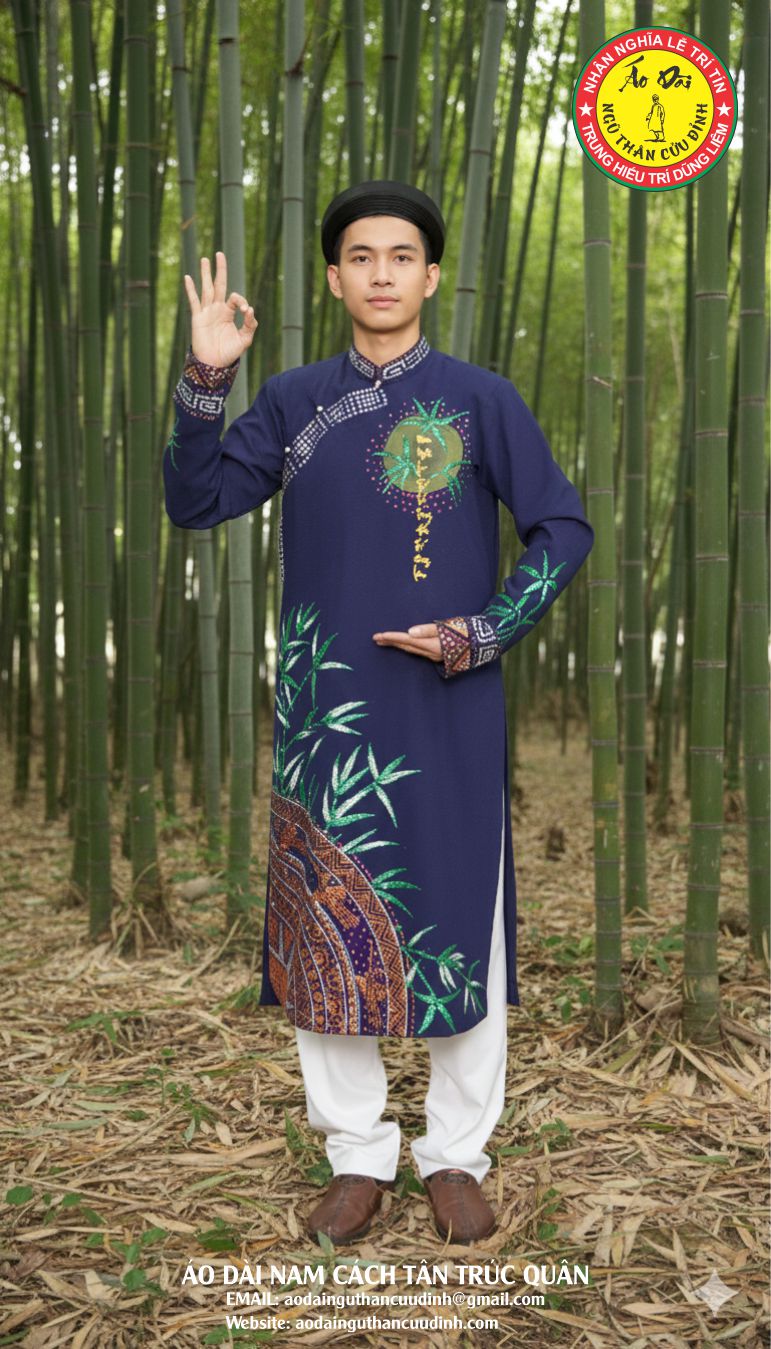 ÁO DÀI NAM CÁCH TÂN TRÚC QUÂN 140126 2