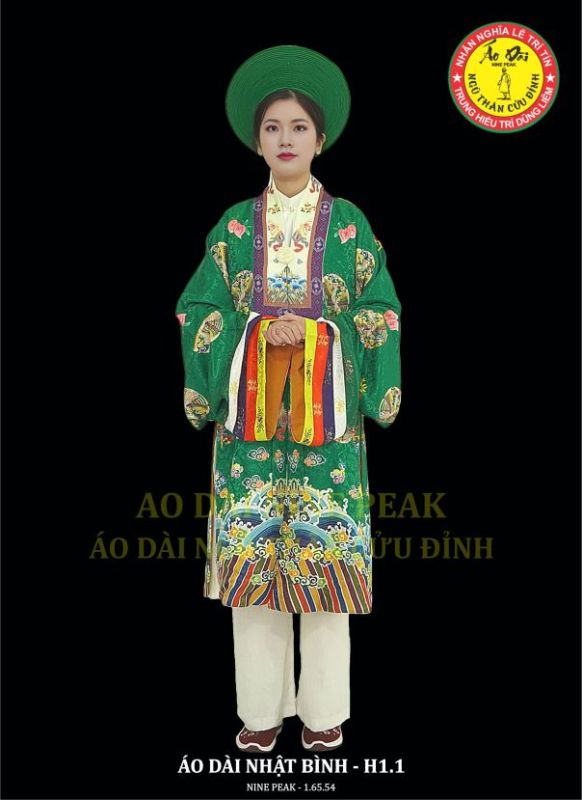 ÁO NHẬT BÌNH XANH LÁ VẢI GẤM