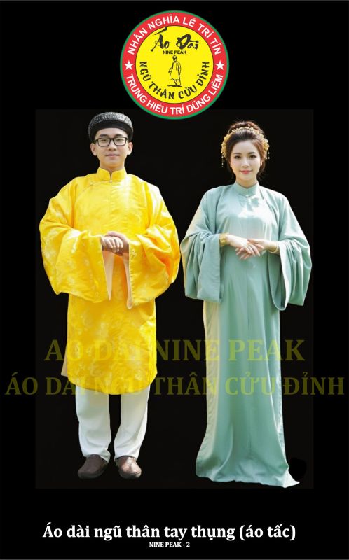 ÁO DÀI NGŨ THÂN CỬU ĐỈNH TAY THỤNG