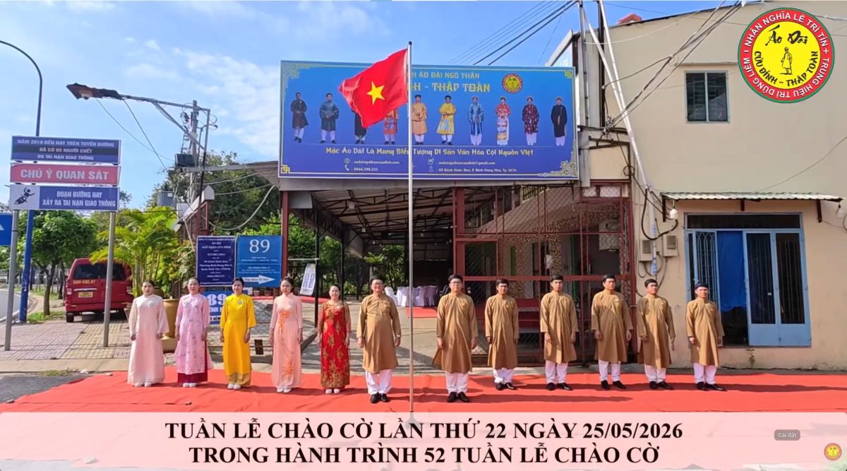 TUẦN THỨ 22 &ndash; 52 TUẦN LỄ MẶC &Aacute;O D&Agrave;I CH&Agrave;O CỜ C&Ocirc;NG TY TNHH &Aacute;O D&Agrave;I NGŨ TH&Acirc;N CỬU ĐỈNH &ndash; THẬP TO&Agrave;N