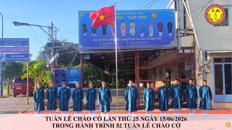 TUẦN THỨ 25 &ndash; 52 TUẦN LỄ MẶC &Aacute;O D&Agrave;I CH&Agrave;O CỜ C&Ocirc;NG TY TNHH &Aacute;O D&Agrave;I NGŨ TH&Acirc;N CỬU ĐỈNH &ndash; THẬP TO&Agrave;N
