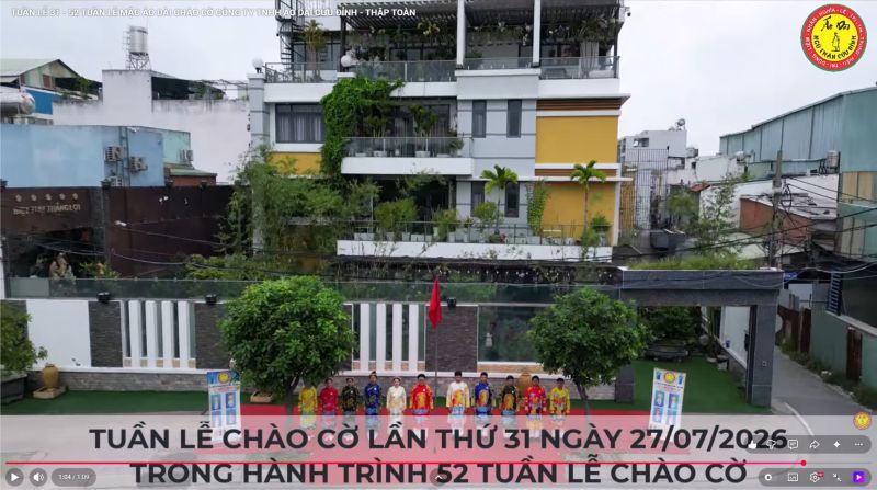TUẦN LỄ 31 - 52 TUẦN LỄ MẶC &Aacute;O D&Agrave;I CH&Agrave;O CỜ C&Ocirc;NG TY TNHH &Aacute;O D&Agrave;I CỬU ĐỈNH - THẬP TO&Agrave;N
