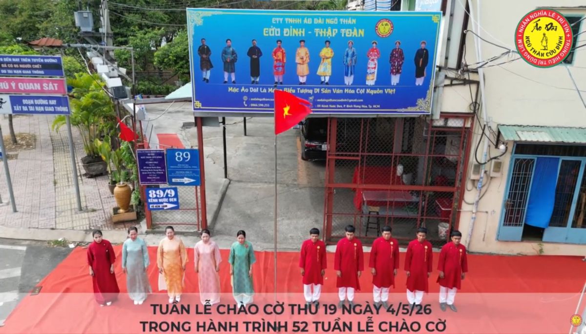 TUẦN LỄ THỨ 19 - 52 TUẦN LỄ MẶC &Aacute;O D&Agrave;I CH&Agrave;O CỜ C&Ocirc;NG TY TNHH &Aacute;O D&Agrave;I CỬU ĐỈNH - THẬP TO&Agrave;N