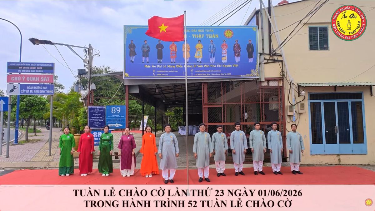 TUẦN THỨ 23 &ndash; 52 TUẦN LỄ MẶC &Aacute;O D&Agrave;I CH&Agrave;O CỜ C&Ocirc;NG TY TNHH &Aacute;O D&Agrave;I NGŨ TH&Acirc;N CỬU ĐỈNH &ndash; THẬP TO&Agrave;N
