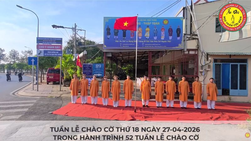 TUẦN THỨ 18 &ndash; 52 TUẦN LỄ MẶC &Aacute;O D&Agrave;I CH&Agrave;O CỜ C&Ocirc;NG TY TNHH &Aacute;O D&Agrave;I NGŨ TH&Acirc;N CỬU ĐỈNH &ndash; THẬP TO&Agrave;N